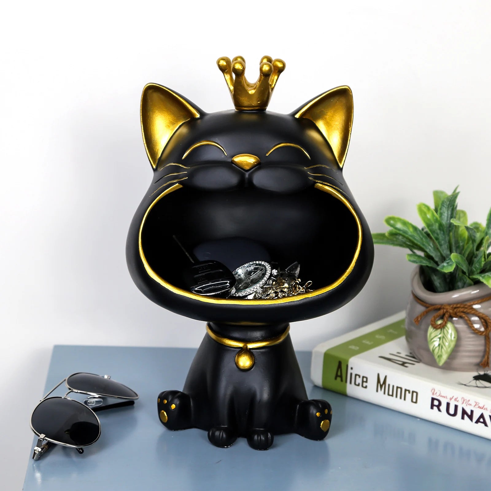 Resin Lucky Cat Storage Decor
